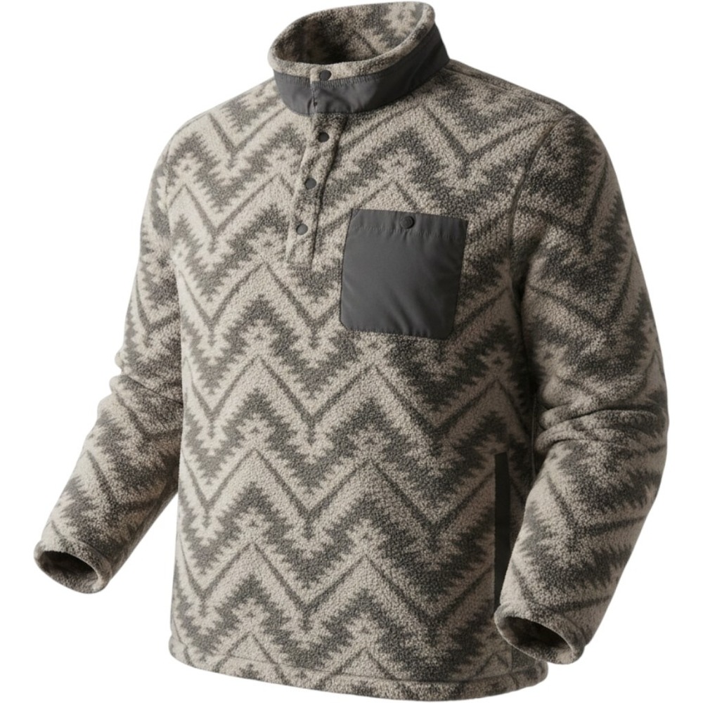 Faherty Motif Fleece Snapover Monument Valley Smoke Grey Geometric Mens XXL NEW